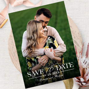 Modern Stylish Wedding Save The  Date Photo Postcard