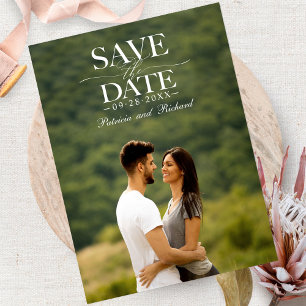 Modern Stylish Wedding Save The Date Photo Postcard