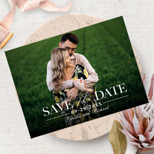 Modern Stylish Wedding Save The Date Photo Postcard