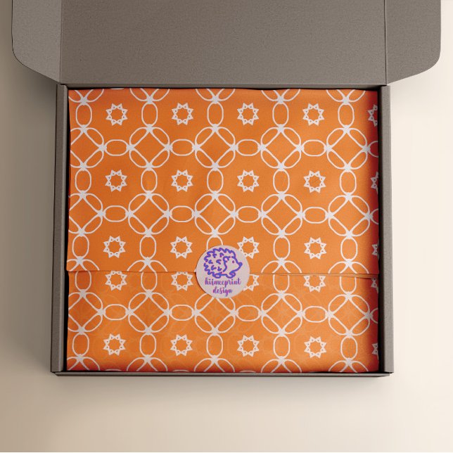 Modern Stylish White And Orange Geometric Pattern Tissue Paper (Creator Uploaded)