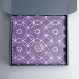 Modern Stylish White And Purple Geometric Pattern Tissue Paper