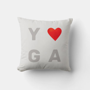 Modern Stylish Yoga Heart Throw Pillow