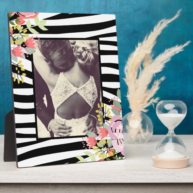 Modern stylish zebra stripes photo frame (Side)