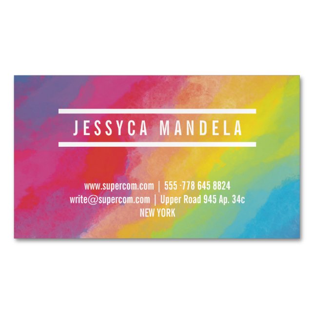 Modern Stylist Art Business Card Magnet (Front)