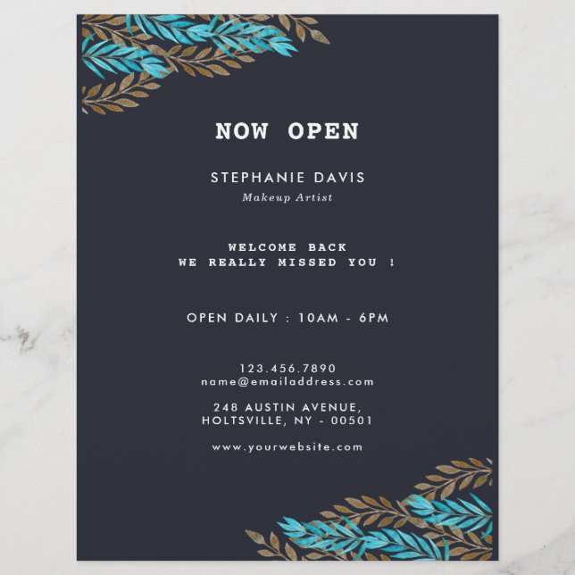 Modern Stylist Black Gold Business Flyer (Front)