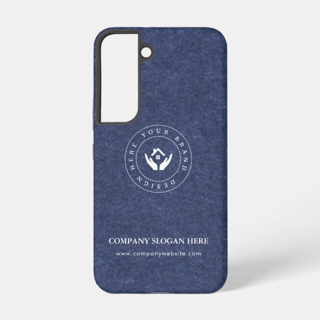 Modern stylist editable logo and text samsung galaxy s22 case (Back)