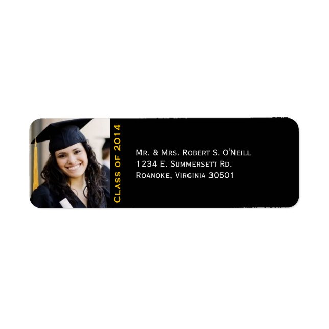 Modern Stylist Graduation Custom Photo Return Addr (Front)