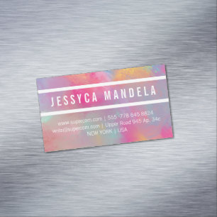 Modern Stylist pastel powder colours Magnetic Business Card