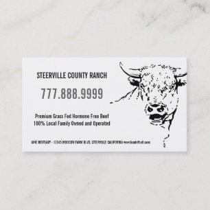 Modern Stylized Beef Ranch Farm Business Card
