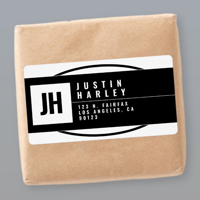 Modern Stylized Geometric Return Address Label (Creator Uploaded)