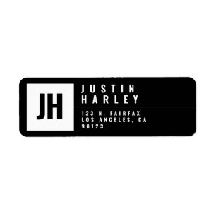 Modern Stylized Geometric Return Address Label