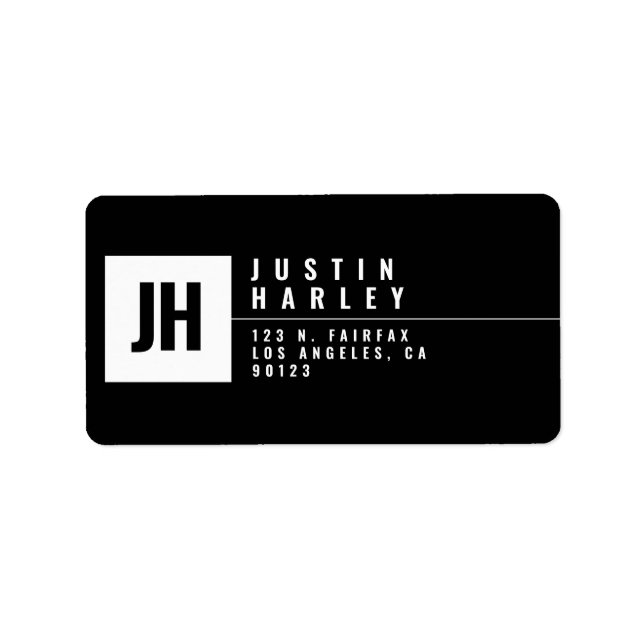 Modern Stylized Geometric Return Address Label (Front)