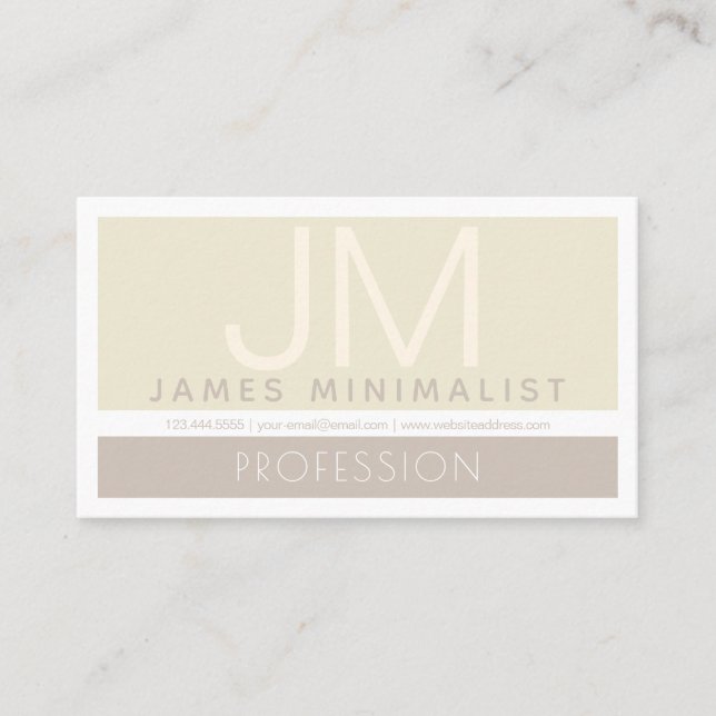 Modern Stylized Minimalist | Taupe Earth-tones Business Card (Front)