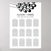 Modern Stylized Peocock Wedding Seating Chart Sign