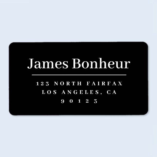 Modern Stylized Return Address Black & White Label (Creator Uploaded)