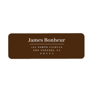 Modern Stylized Return Address Brown & White