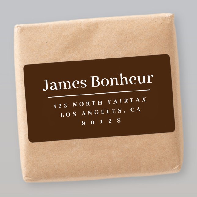 Modern Stylized Return Address Brown & White (Creator Uploaded)