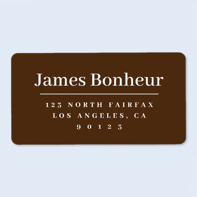 Modern Stylized Return Address Brown & White Label (Creator Uploaded)