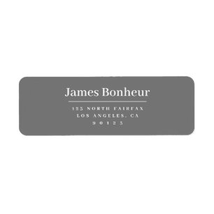 Modern Stylized Return Address Grey & White