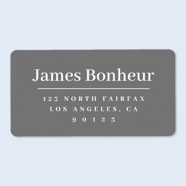 Modern Stylized Return Address Grey & White Label (Creator Uploaded)