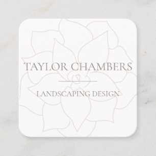 Modern Succulent Simple Square Business Card