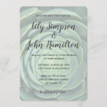 Modern Succulent Wedding Invitation