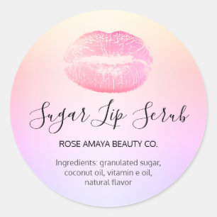 Modern Sugar Lip Scrub Pastel Blush Lips Classic Round Sticker