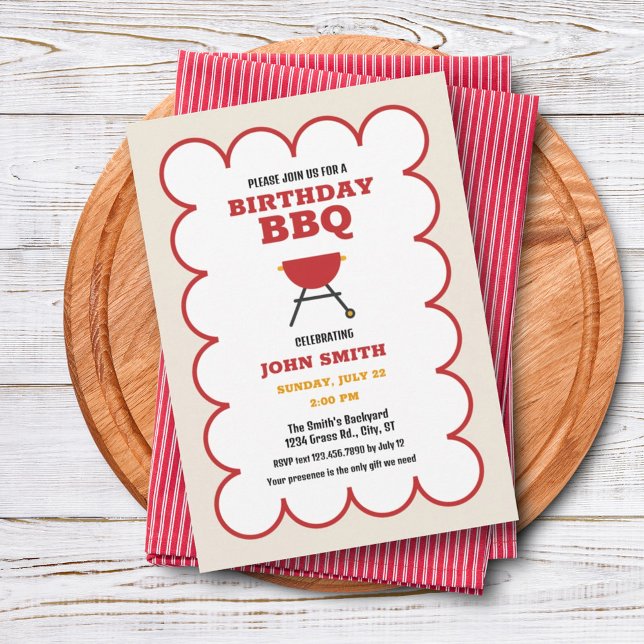 Modern Summer BBQ Grill Birthday Invitation (Creator Uploaded)