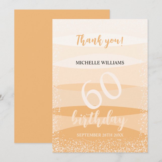 Modern Summer Birthday Party In Pink Thank You Card (Front/Back)