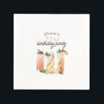 Modern Summer Cocktails 21st Birthday Party Napkin<br><div class="desc">This refreshingly colourful 21st birthday party napkin design displays a grouping of 3 fruity mouth-watering cocktails in fresh watercolors. Whether celebrating poolside, on a veranda, or in a posh restaurant or cafe, this invitation sets the tone for a lovely celebration. Personalize the text template with the guest of honour's name....</div>