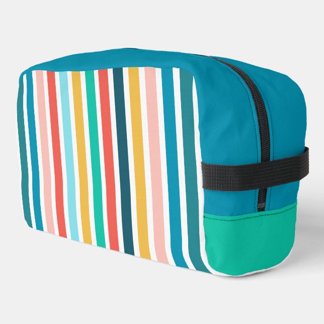 Modern Summer Colourful Vertical  Stripes  Dopp Kit (Left Corner)