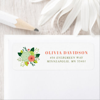 Modern Summer Floral Bouquet Return Address