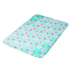 Modern summer gradient daisy flower pattern bath mat