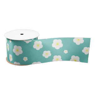 Modern summer gradient daisy flower pattern satin ribbon