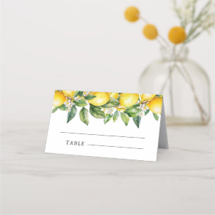 Modern Summer Lemon Citrus Bridal Shower Place Card
