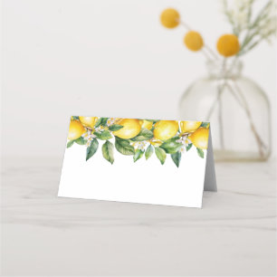 Modern Summer Lemon Citrus Bridal Shower Place Card