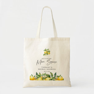 Modern Summer Lemon Citrus Bridal Shower Tote Bag