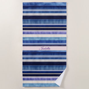 Modern Summer Navy Blue Boat Stripes Collection Beach Towel