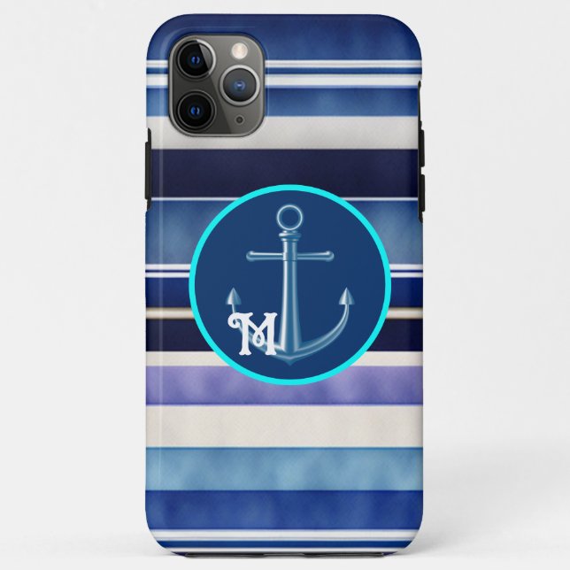 Modern Summer Navy Blue Boat Stripes Collection Case-Mate iPhone Case (Back)