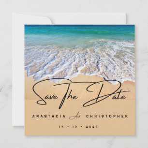 Modern Summer Ocean Beach  Save The Date