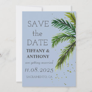 Modern Summer Ocean Beach Wedding Save The Date