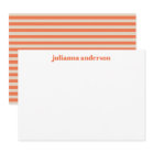 Modern Summer Orange Striped Personalized Name