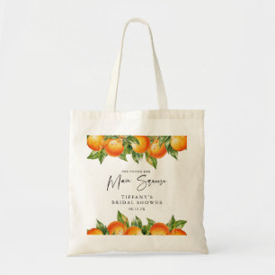 Modern Summer Oranges Citrus Bridal Shower Tote Bag