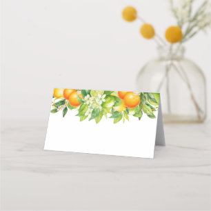 Modern Summer Oranges Lemon Citrus Bridal Shower Place Card
