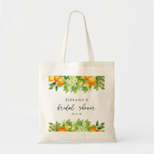 Modern Summer Oranges Lemon Citrus Bridal Shower Tote Bag
