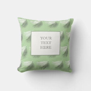 modern summer palm tree leaf background throw pillow