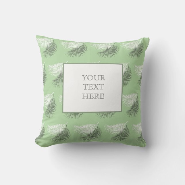 modern summer palm tree leaf background throw pillow (Front)