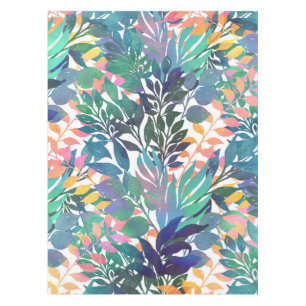 Modern Summer Tropical Watercolor Foliage Design Tablecloth