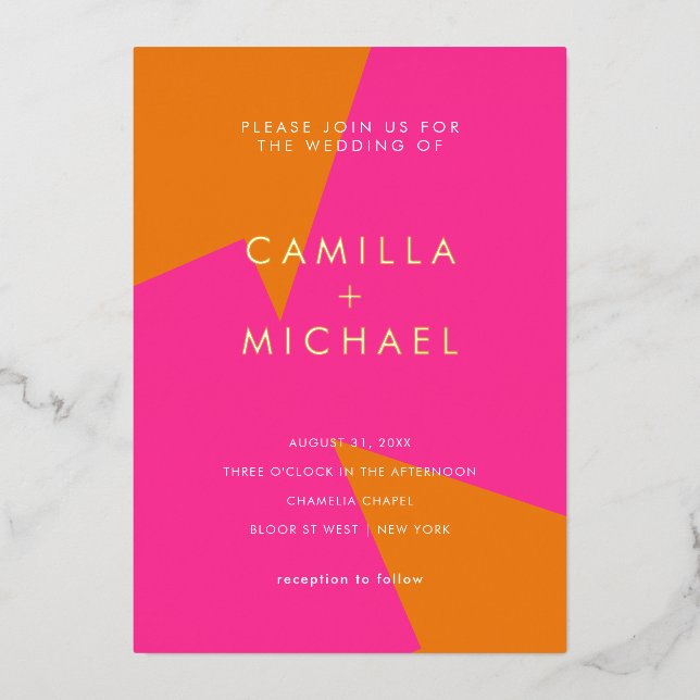 Modern Summer Wedding Announcement Invitation (Front)