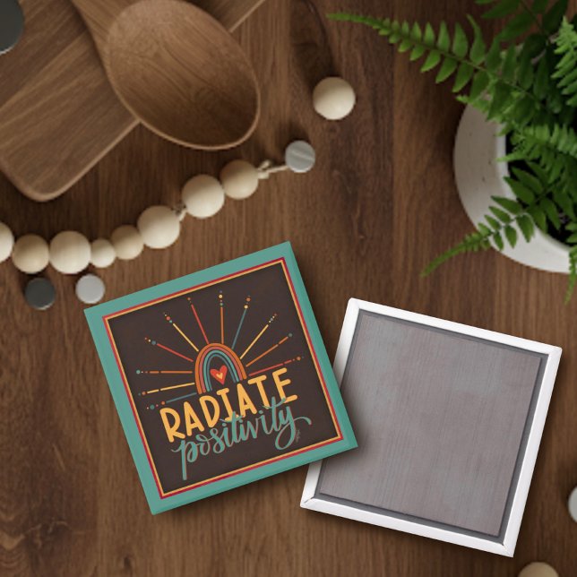 Modern Sun Radiate Positivity Quote Inspirivity Magnet (Creator Uploaded)